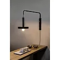 Luminaria de pared WHIZZ E27 IP20, dorado, negro mate 