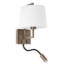 Luminaria de pared FRAME E27 IP20, blanco, oro antiguo 