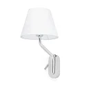 wall luminaire ETERNA E27 IP20, chrome, white 