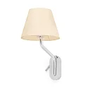 Luminaria de pared ETERNA E27 IP20, beige, cromo 