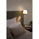 Faro Luminaria de pared ETERNA E27 IP20, beige, cromo 