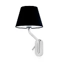 Luminaria de pared ETERNA E27 IP20, cromo, negro 