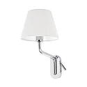 Luminaria de pared ETERNA E27 IP20, cromo, blanco 