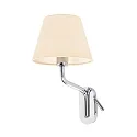 Luminaria de pared ETERNA E27 IP20, beige, cromo 