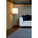 Faro Luminaria de pedestal DRUM E27 IP20, beige, negro mate 