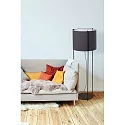 Faro Luminaria de pedestal DRUM E27 IP20, gris, negro mate 