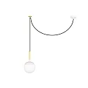 Luminaria colgante MINE E27 IP20, blanco mate 