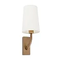 Luminaria de pared REM E27 IP20, blanco, oro antiguo 