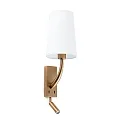 Luminaria de pared REM E27 IP20, blanco, oro antiguo 