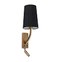 Luminaria de pared REM E27 IP20, negro, oro antiguo 