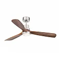 Faro Ventilador de techo LANTAU L con mando a distancia IP20, níquel mate, color nogal