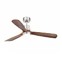 Faro Ventilador de techo LANTAU L con mando a distancia IP20, níquel mate, color nogal