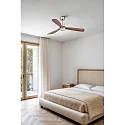 Faro Ventilador de techo LANTAU L con mando a distancia IP20, níquel mate, color nogal
