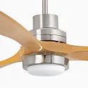 Faro Ventilador de techo LANTAU L con mando a distancia IP20, níquel mate, pino