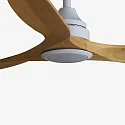Faro Ventilador de techo ALO CCT con mando a distancia IP20, blanco mate, pino