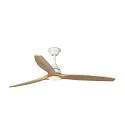 Faro Ventilador de techo ALO CCT con mando a distancia IP20, blanco mate, pino