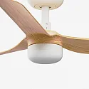Faro Ventilador de techo MINI PUNT S con mando a distancia IP20, blanco mate, arce regulable