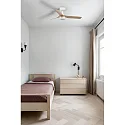 Faro Ventilador de techo MINI PUNT S con mando a distancia IP20, blanco mate, arce regulable