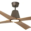 Faro Ventilador de techo TYPHOON M con mando a distancia IP44, marrón, arce