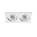 Luminaria empotrable para techos ARGON de 2 llamas, angular, giratorio GU10 IP20, blanco mate 