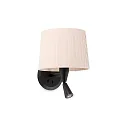 Luminaria de pared SAMBA E27 IP20, beige, negro mate 
