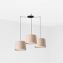 Luminaria colgante SAMBA de 3 llamas E27 IP20, beige, negro mate 