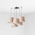Luminaria colgante SAMBA de 5 llamas E27 IP20, beige, negro mate 