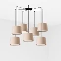 Luminaria colgante SAMBA de 7 llamas E27 IP20, beige, negro mate 
