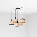 pendant luminaire MAMBO 5 flames E27 IP20, black matt 