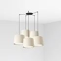 pendant luminaire CONGA 5 flames E27 IP20, black matt, white 
