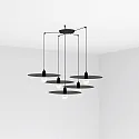 Luminaria colgante PLAT de 5 llamas E27 IP20, negro mate 