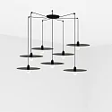 Luminaria colgante PLAT de 7 llamas E27 IP20, negro mate 