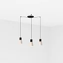 pendant luminaire KOMBO 3 flames E27 IP20, beige, black matt 