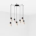 Luminaria colgante KOMBO de 7 llamas E27 IP20, beige, negro mate 