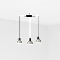 pendant luminaire KOMBO 3 flames E27 IP20, grey, black matt 