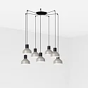 Luminaria colgante KOMBO de 7 llamas E27 IP20, gris, negro mate 