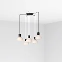 Luminaria colgante KOMBO de 5 llamas E27 IP20, beige, negro mate 