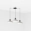 pendant luminaire KOMBO 3 flames E27 IP20, grey, black matt 