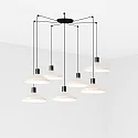 Luminaria colgante KOMBO de 7 llamas E27 IP20, beige, negro mate 