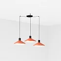 pendant luminaire KOMBO 3 flames E27 IP20, black matt, terracotta 