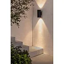 Faro Luminaria de pared para exteriores THON de 2 llamas LED IP55, plomo oscuro 