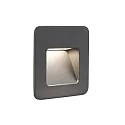 Luminaria de pared empotrable NASE SQ abajo, cuadrado, conmutable IP44, plomo oscuro 