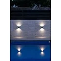 Luminaria de pared para exteriores LING de 2 llamas LED IP54, plomo oscuro 