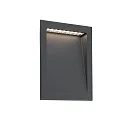 wall recessed luminaire SOUN 193 down, square, indirect IP65, dark grey 
