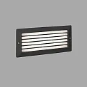 Luminaria de pared empotrable STRIPE-1 angular, con rejilla IP54, plomo oscuro 