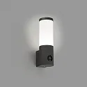 Faro Luminaria de pared para exteriores ORWELL con cámara LED IP54, plomo oscuro 