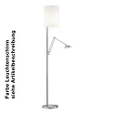 Luminaria de pedestal 952 con brazo articulado, con punto LED IP20, níquel mate, gris pardo regulable