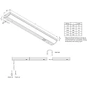 Hera Luminaria de subestructura LED MODULITE F - HVLCS con interruptor IP20, blanco  8W 760lm 3000K 120° 120° CRI 90-100 45cm