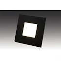 Luminaria de pared empotrable IP20, ópalo, negro, barnizado