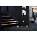 Hera Luminaria de pared empotrable LED WALL F cuadrado, radiación lateral, con difusor IP20, acero inoxidable regulable